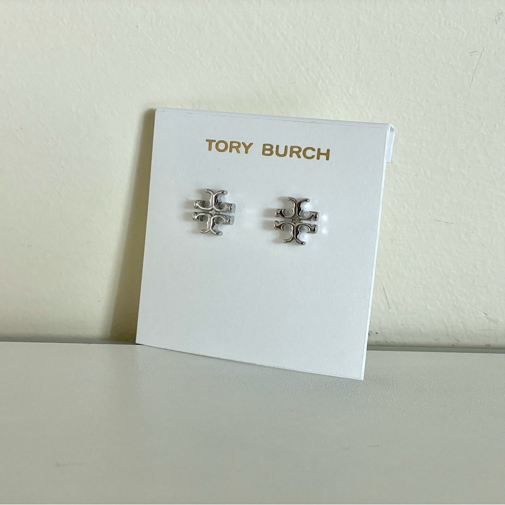 Tory Burch Small Silver Kira Stud Earrings - Picture 4 of 8